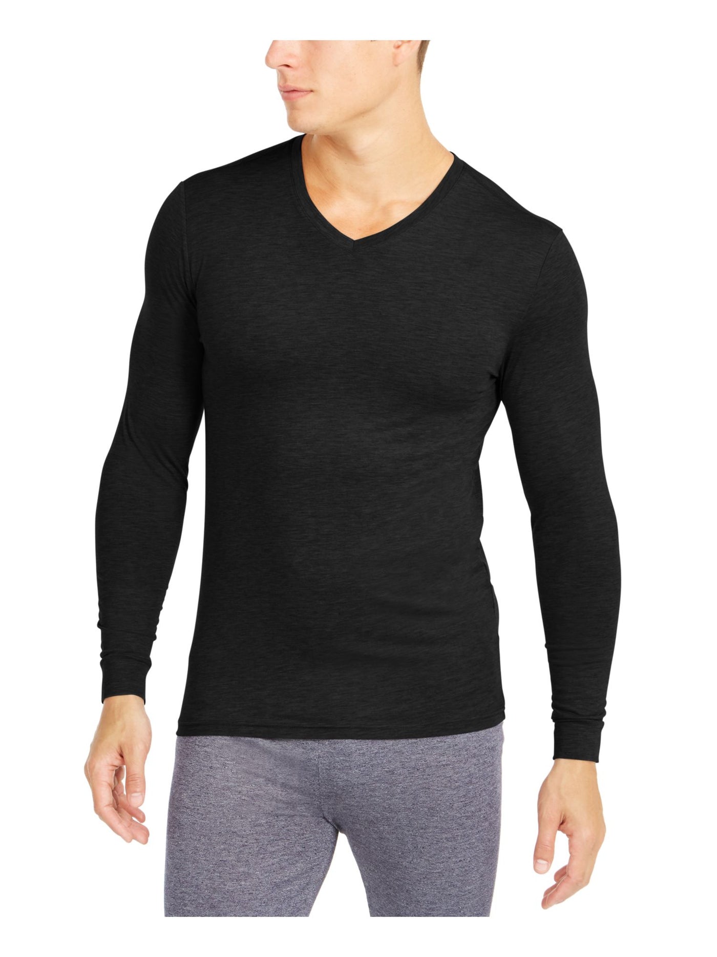 32 DEGREES HEAT Mens Black Long Sleeve Classic Fit Moisture Wicking T-Shirt M