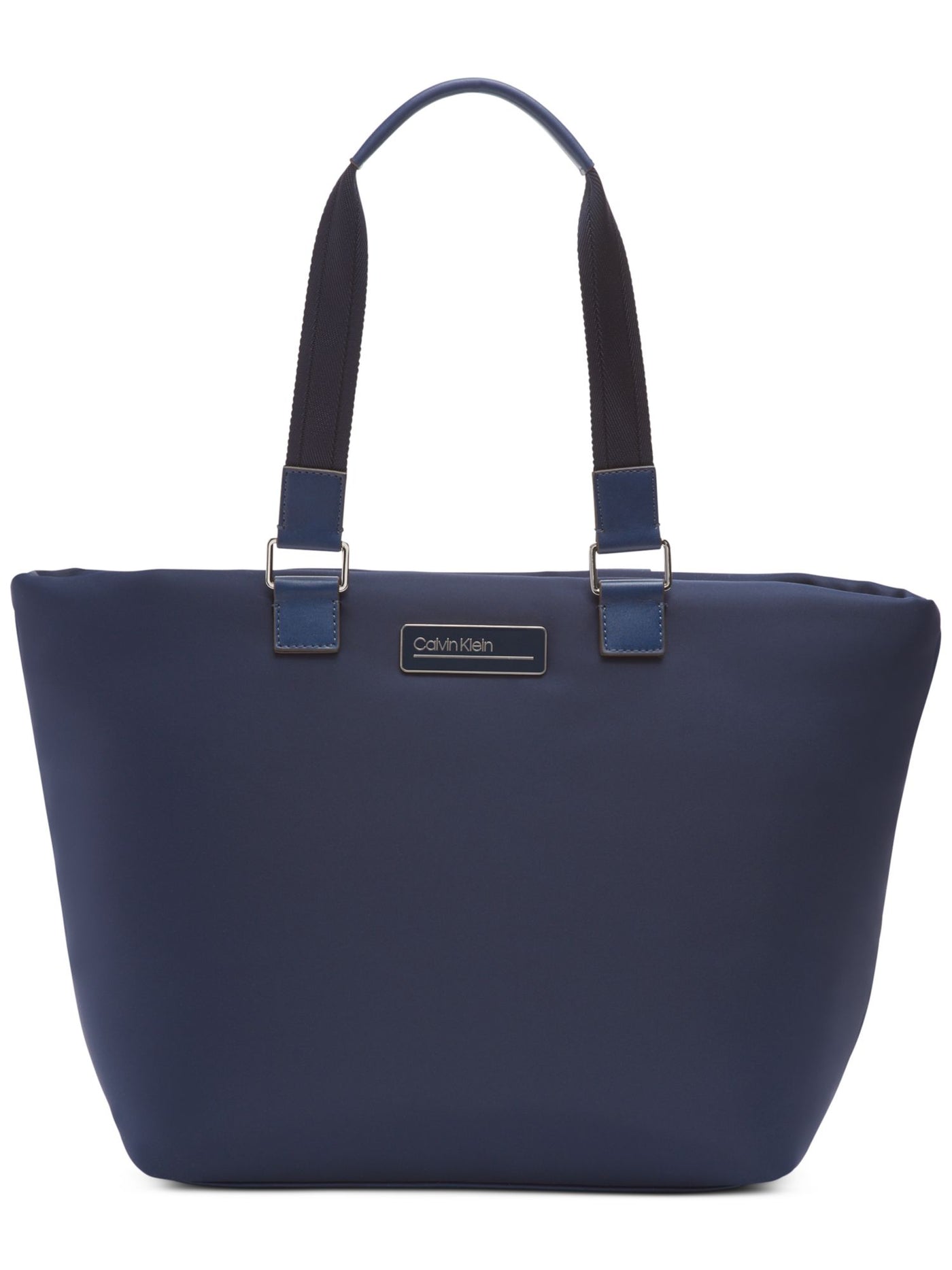 CALVIN KLEIN Navy Canvas Double Flat Strap Tote Handbag Purse