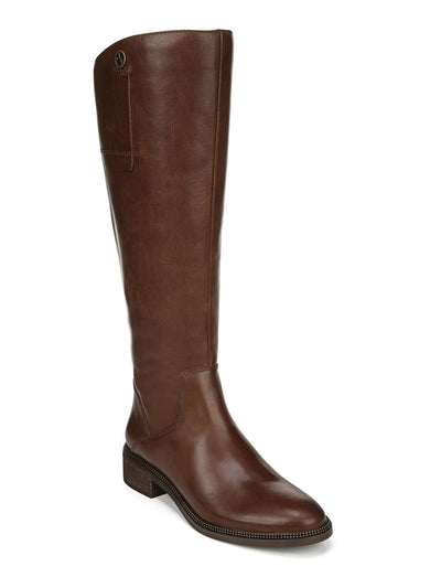 FRANCO SARTO Womens Brown Block Heel Zip-Up Leather Boots 8.5 M WC