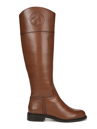 FRANCO SARTO Womens Brown Block Heel Zip-Up Leather Boots 8.5 M WC