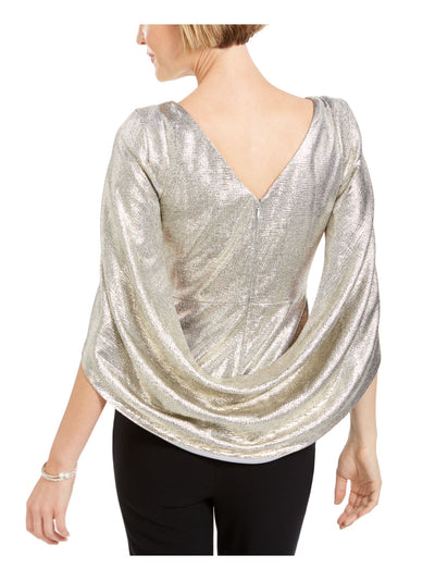 ADRIANNA PAPELL Womens Capelet Boat Neck Top