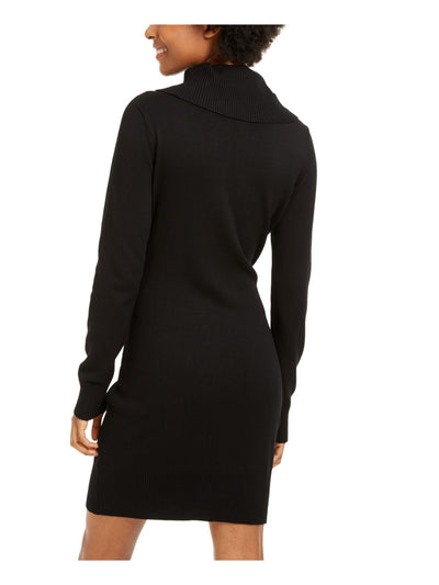 BCX Womens Long Sleeve Cowl Neck Short Shift Dress