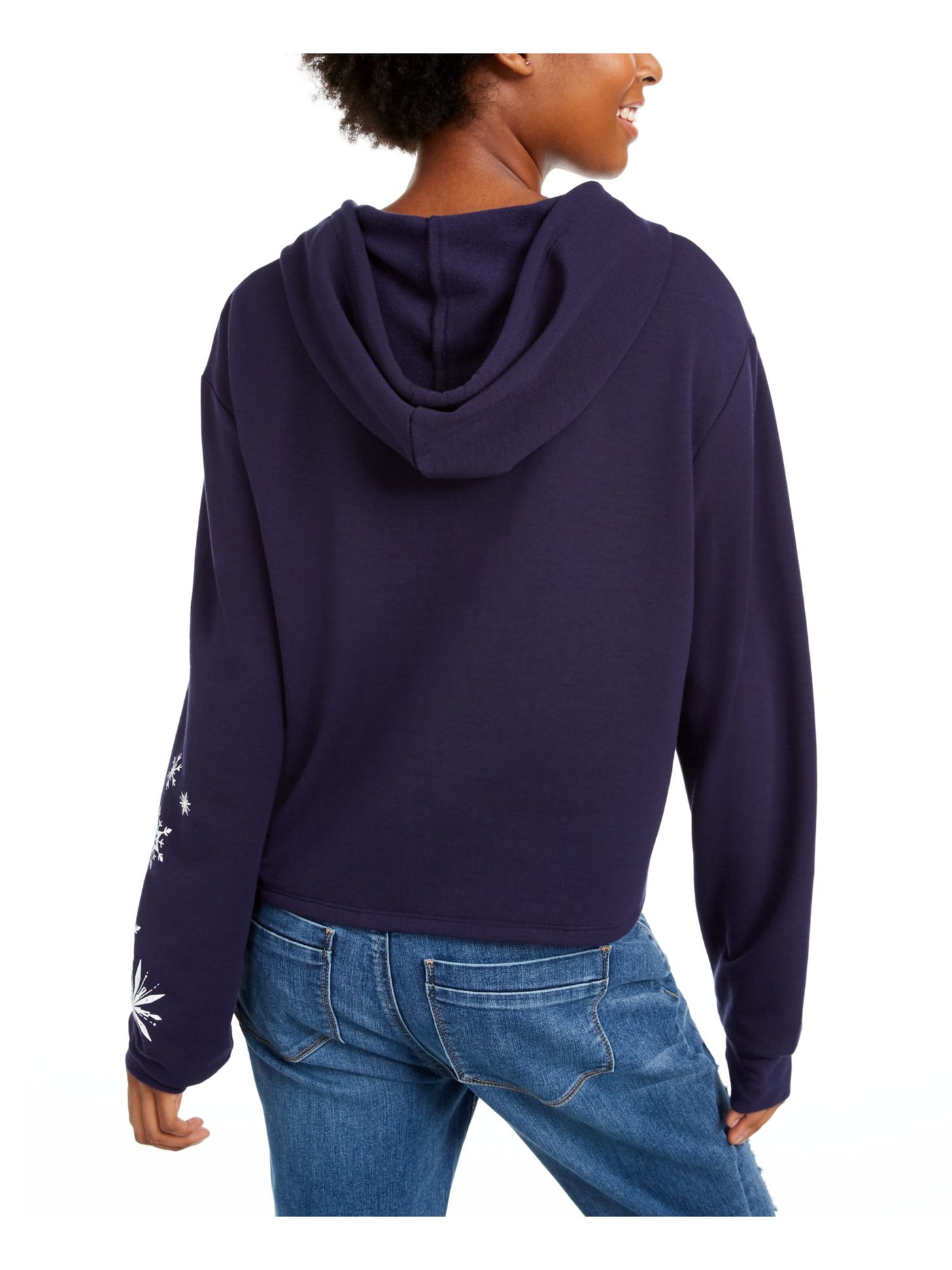 HYBRID APPAREL Womens Navy Cotton Blend Long Sleeve Hoodie Top S