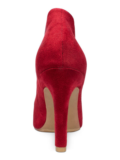 RIALTO Womens Red V Shape Cut-Out Cushioned Maverick Pointed Toe Stiletto Slip On Booties 9.5 M