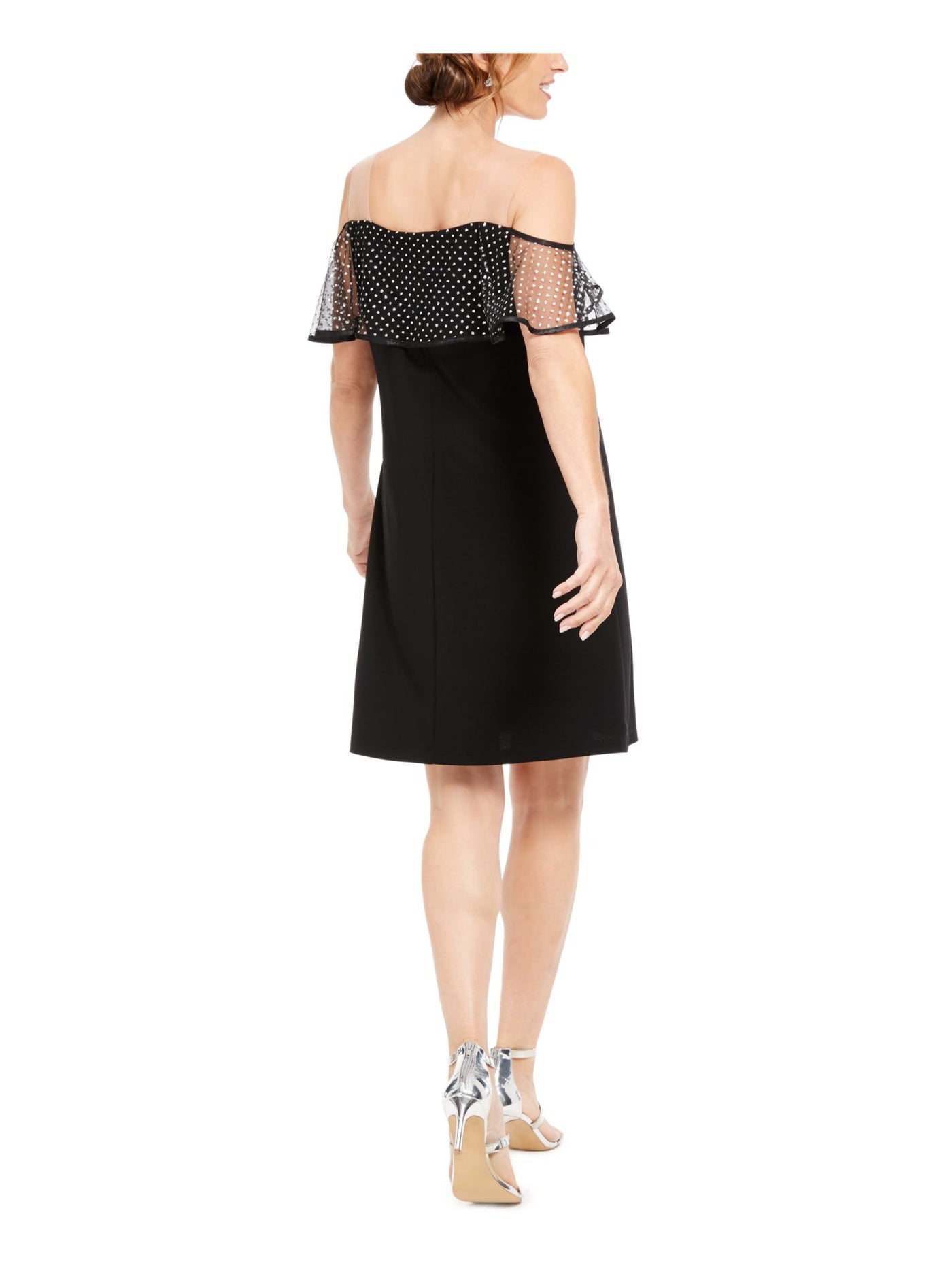 MSK Womens Short Sleeve Off Shoulder Knee Length Cocktail Shift Dress