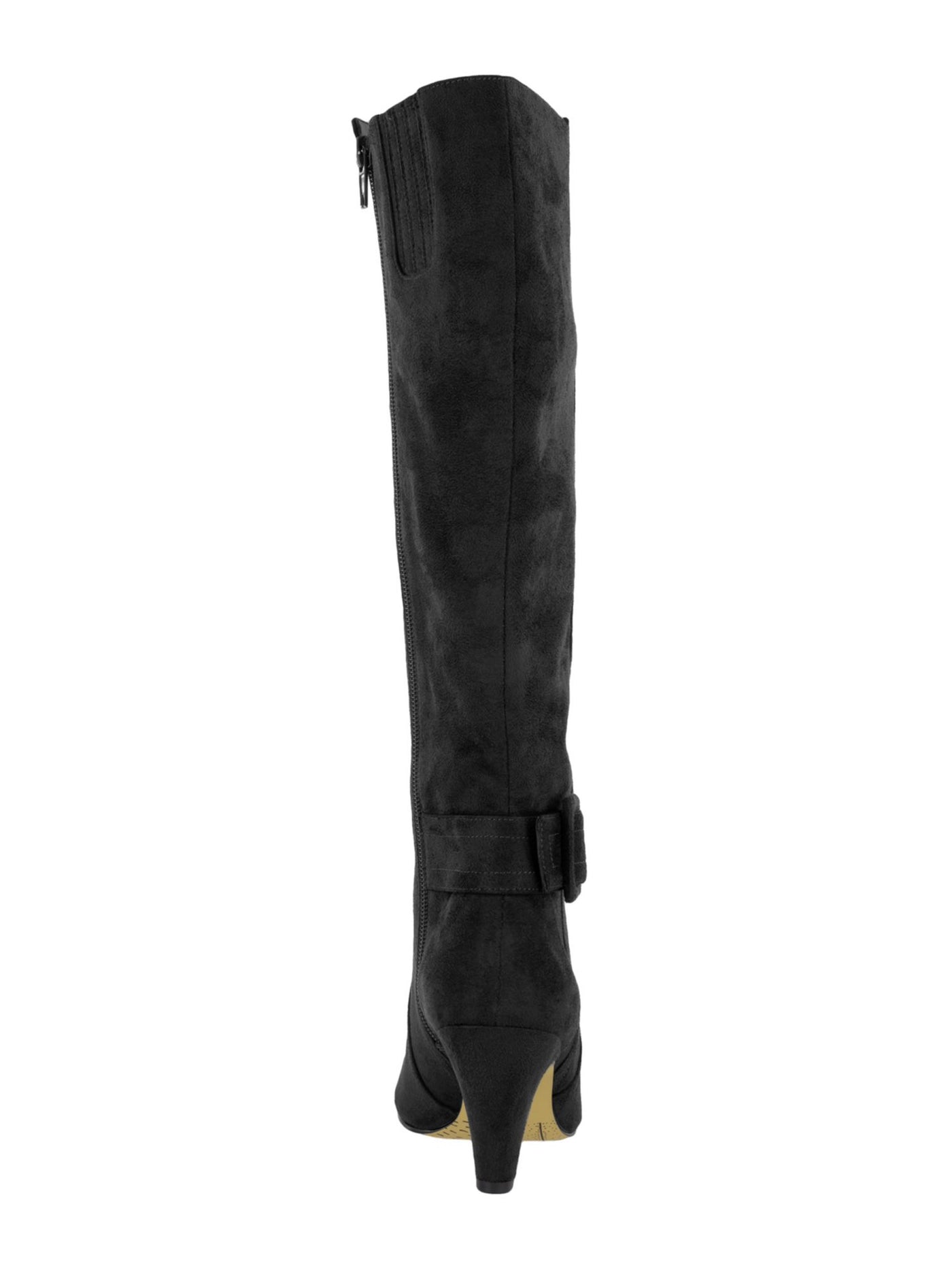 BELLA VITA Womens Black Buckle Accent Padded Troy Ii Almond Toe Zip-Up Heeled Boots 11 M