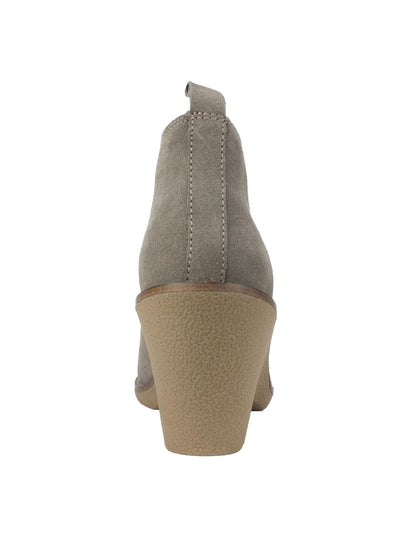 WHITE MOUNTAIN Womens Beige Cushioned Lambert Almond Toe Wedge Lace-Up Leather Dress Booties 10 M