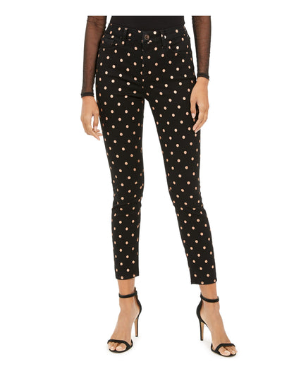 7 FOR ALL MANKIND Womens Black Polka Dot Skinny Pants 4