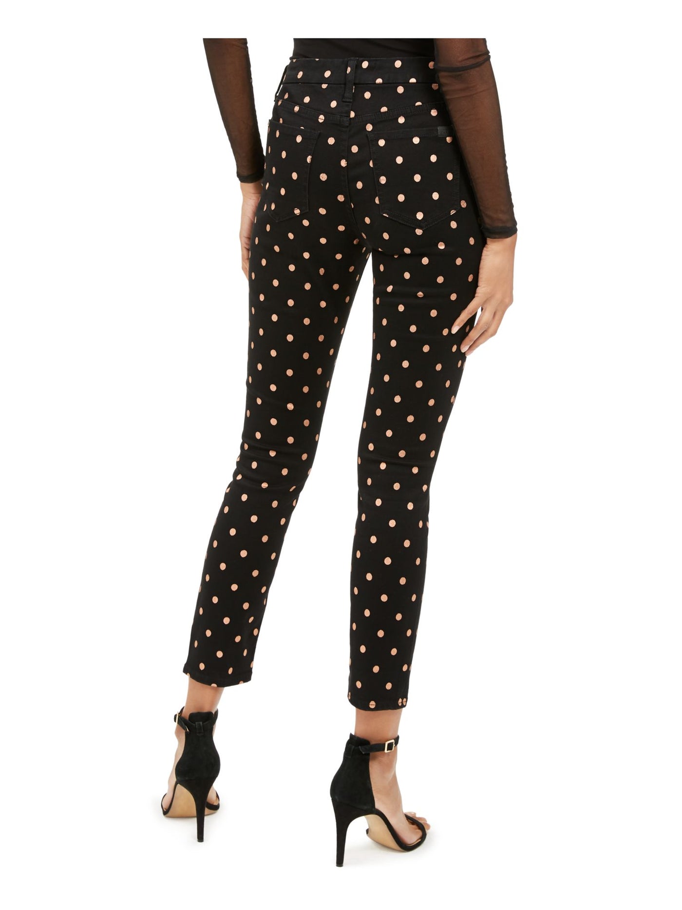 7 FOR ALL MANKIND Womens Black Polka Dot Skinny Pants 4