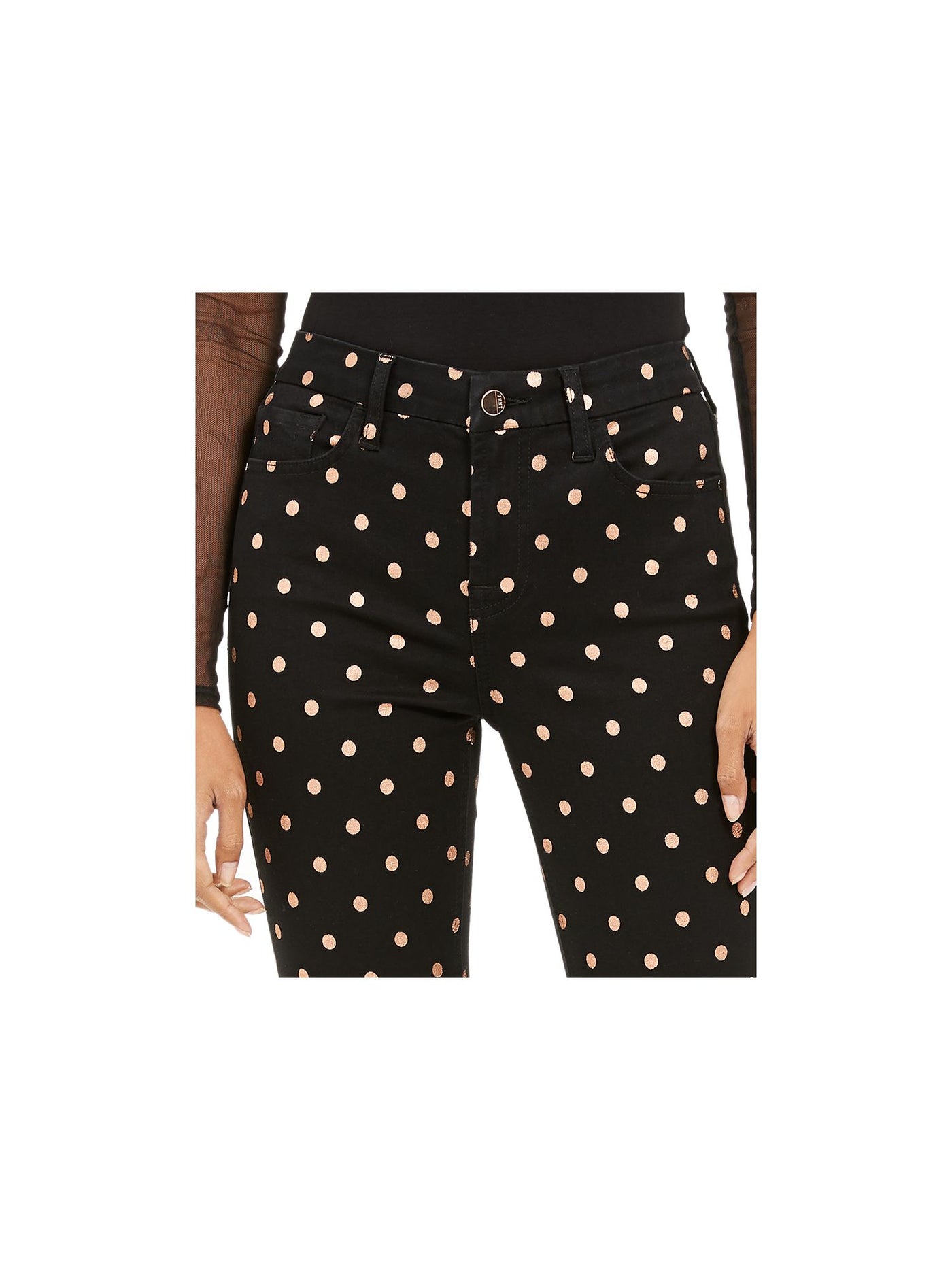 7 FOR ALL MANKIND Womens Black Polka Dot Skinny Pants 4