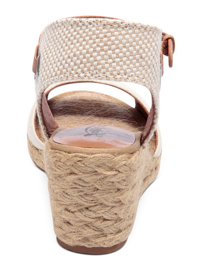 LUCKY BRAND Womens Pink Geometric Ankle Strap Comfort Kyndra Round Toe Wedge Buckle Espadrille Shoes 5.5 M