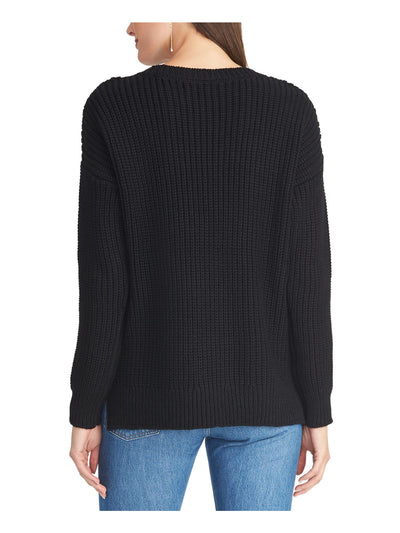 RACHEL RACHEL ROY Womens Black Long Sleeve Jewel Neck Sweater M