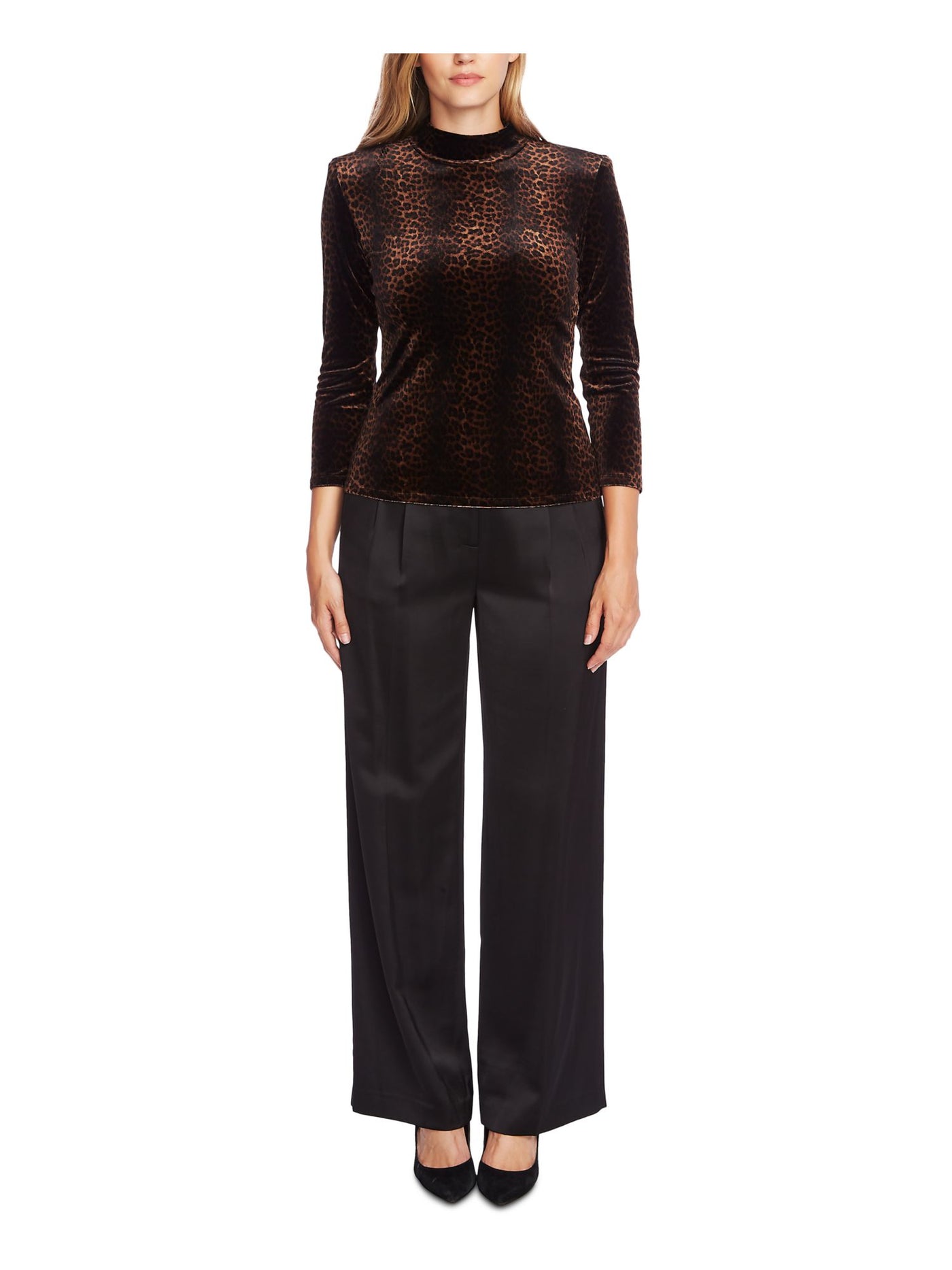 VINCE CAMUTO Womens 3/4 Sleeve Crew Neck T-Shirt Top