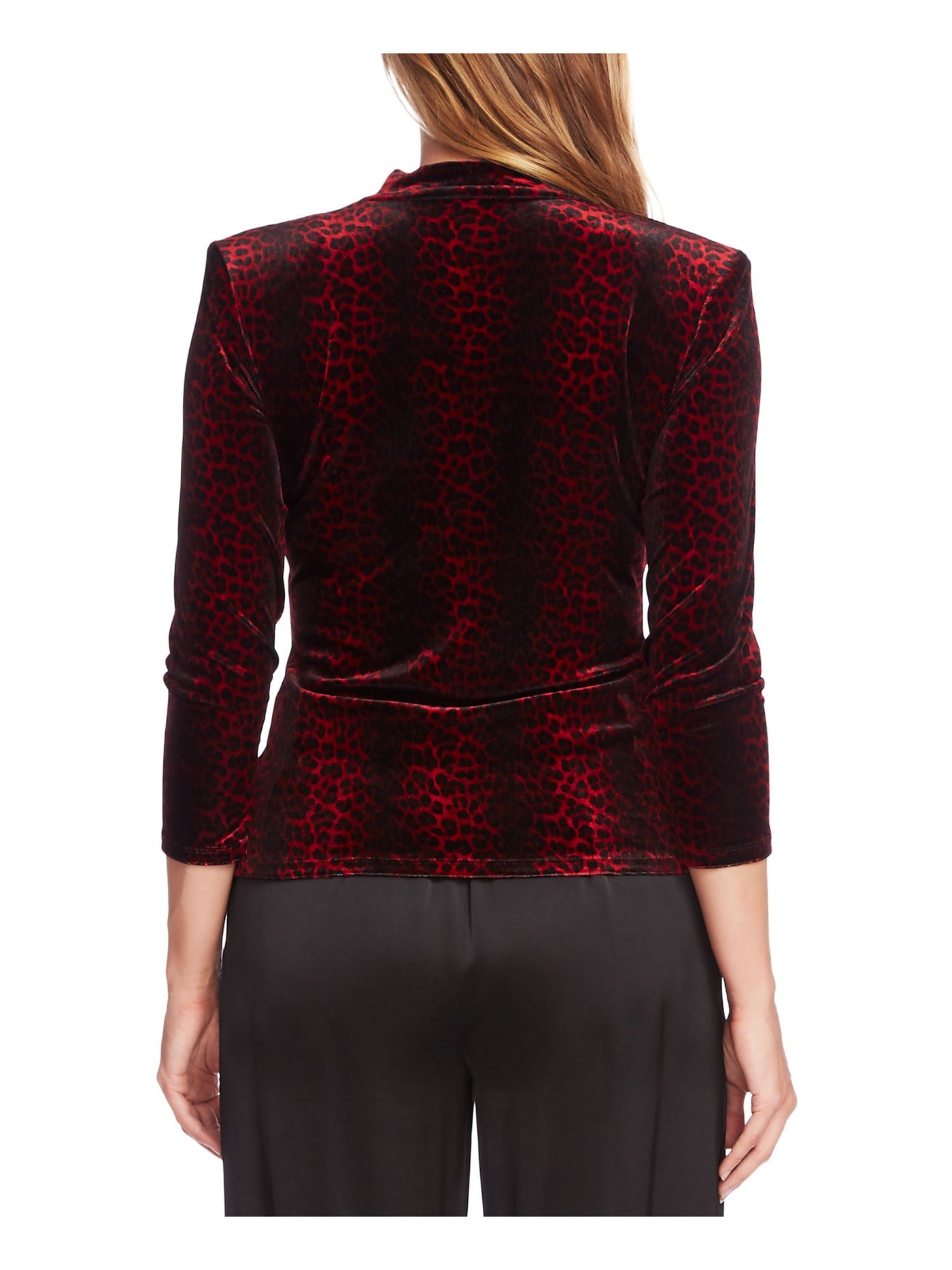 VINCE CAMUTO Womens Red Animal Print Long Sleeve Turtle Neck XXS