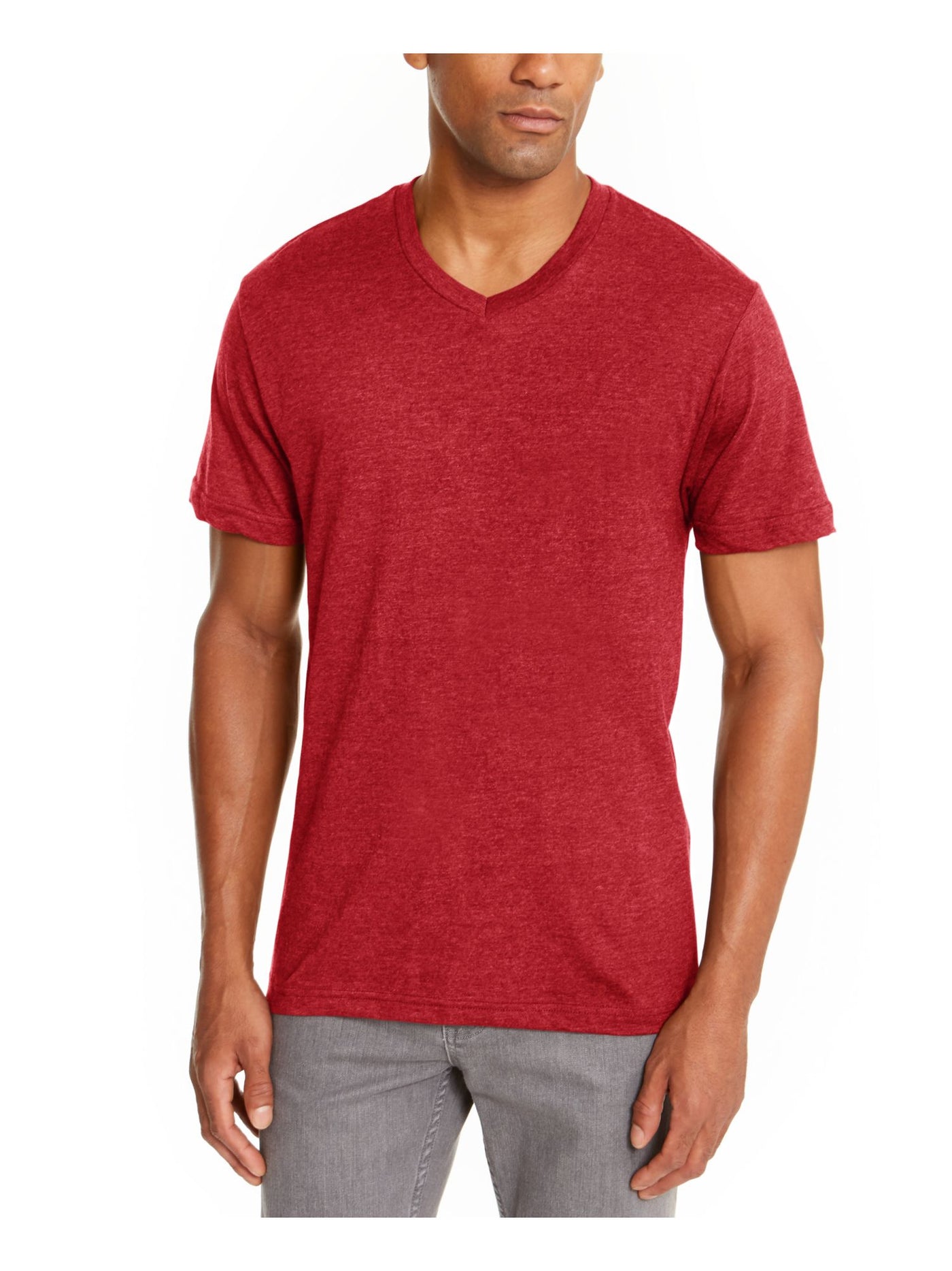 ALFANI Mens Red Heather Short Sleeve Classic Fit T-Shirt XXL