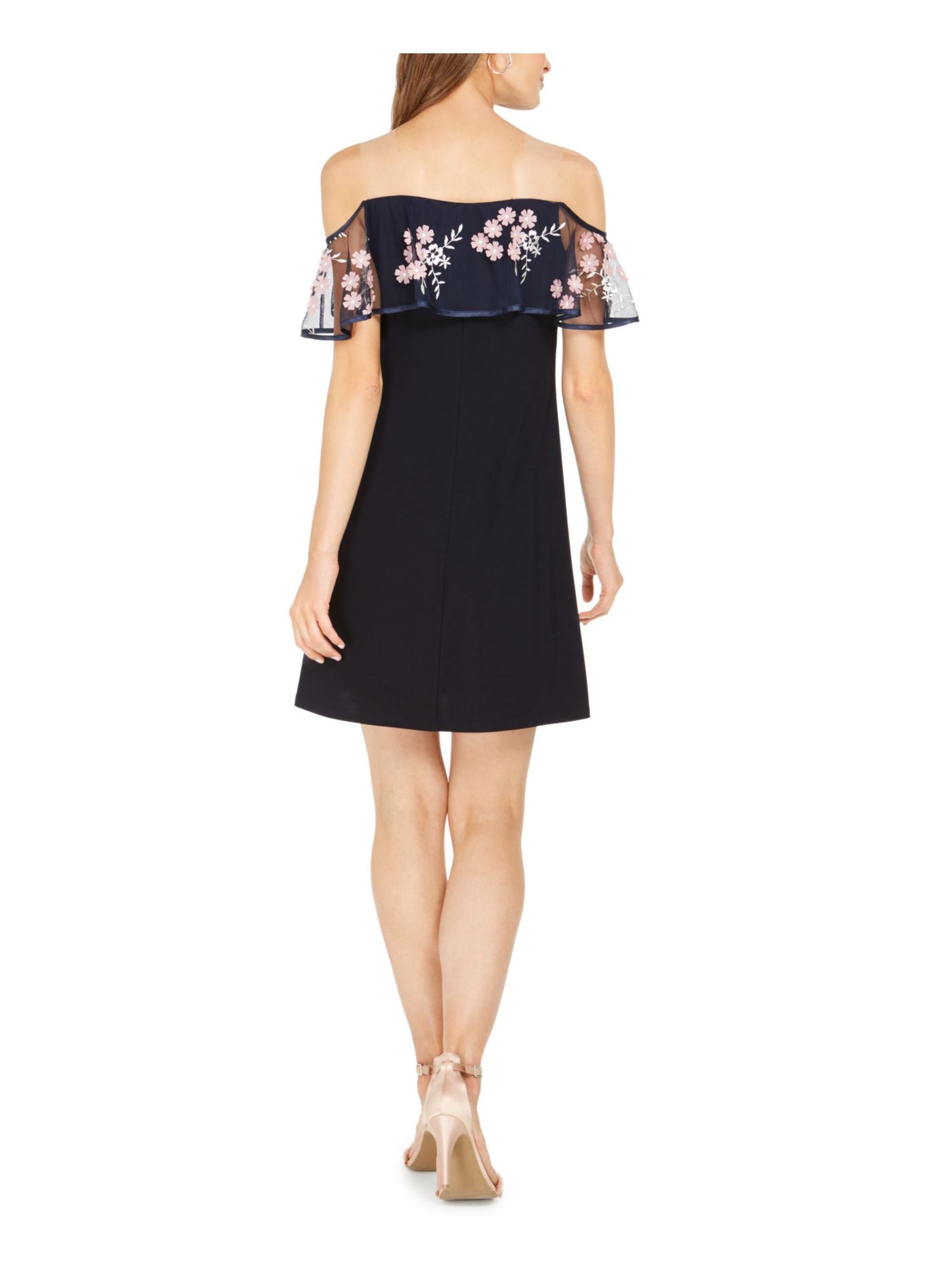 MSK Womens Off Shoulder Short Flutter Sleeve Cocktail Shift Dress