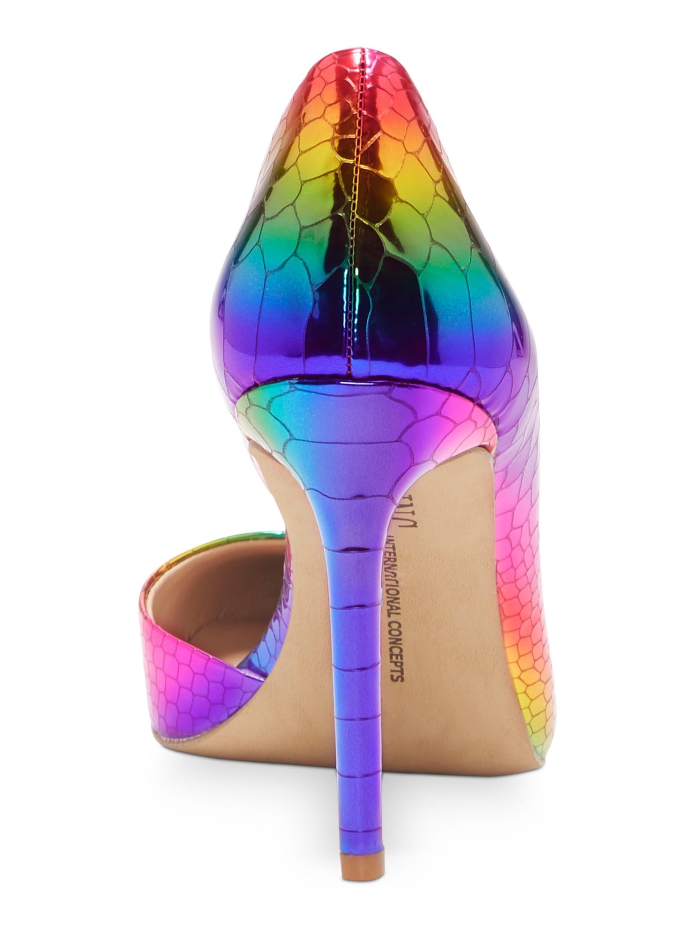 INC Womens Pink Scales Rainbow Reflective Kenjay Pointed Toe Stiletto Slip On Pumps Shoes 6 M