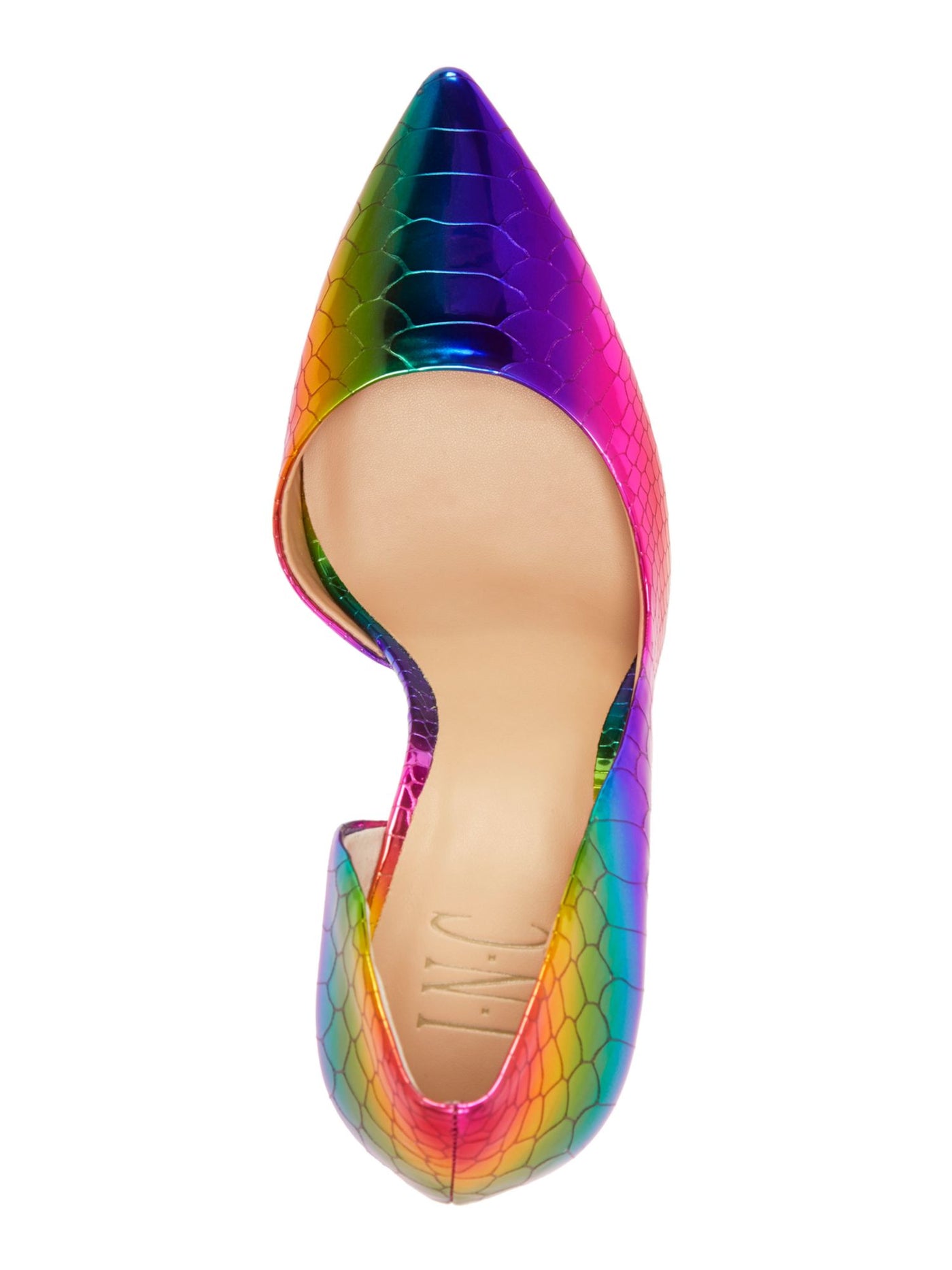 INC Womens Pink Scales Rainbow Reflective Kenjay Pointed Toe Stiletto Slip On Pumps Shoes 6 M