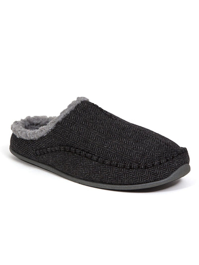 DEER STAGS Mens Gray Herringbone Comfort Slipperooz Round Toe Slip On Slippers Shoes 8 M