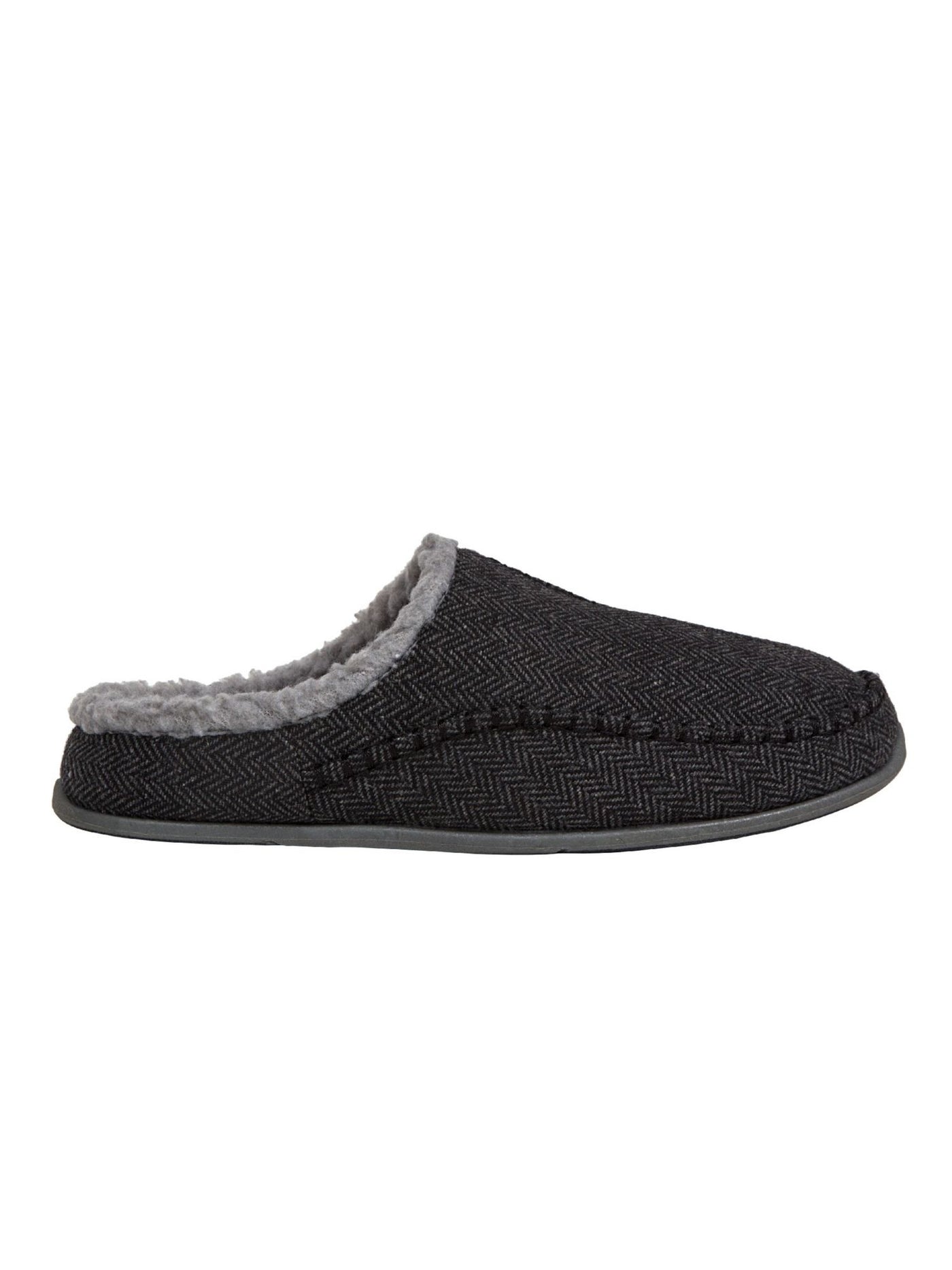 DEER STAGS Mens Gray Herringbone Comfort Slipperooz Round Toe Slip On Slippers Shoes 8 M