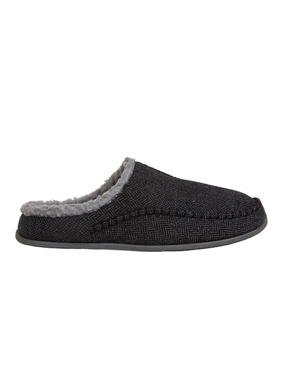 DEER STAGS Mens Gray Herringbone Comfort Slipperooz Round Toe Slip On Slippers Shoes 8 M