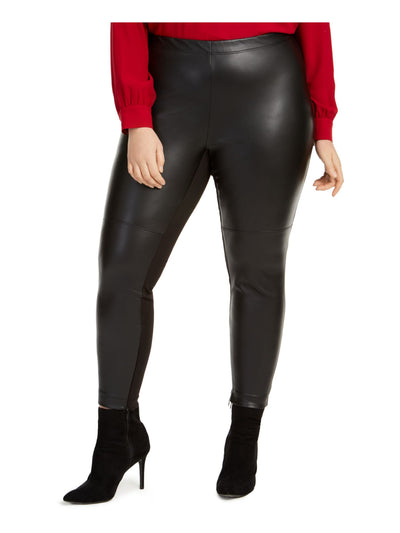 BAR III Womens Faux Leather Party Skinny Pants