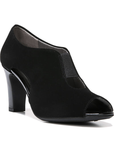 LIFE STRIDE Womens Black Goring Cushioned Carla Peep Toe Block Heel Slip On Shootie 9.5 W