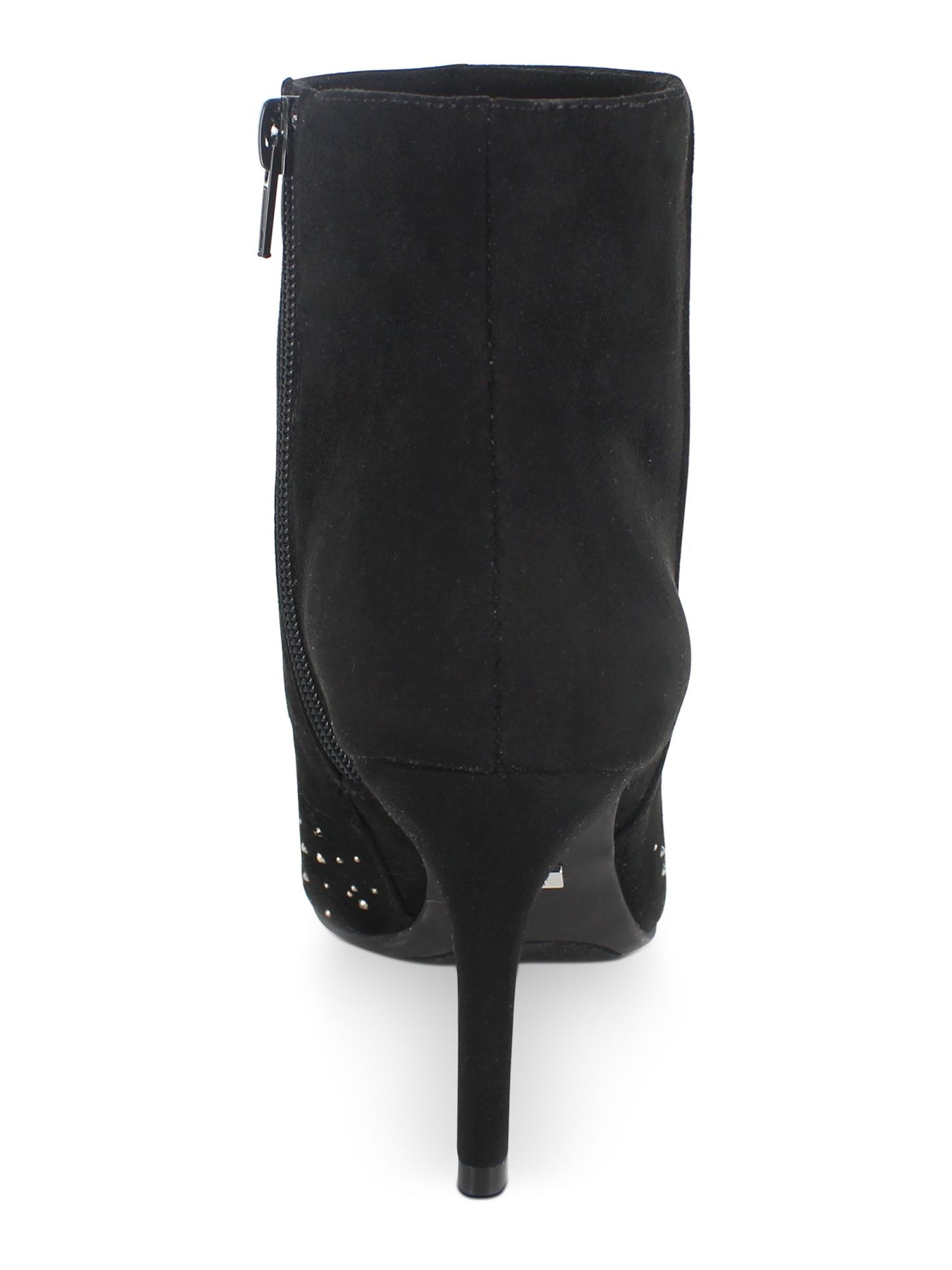 ZIGI SOHO Womens Black Rhinestone Synthia Almond Toe Stiletto Zip-Up Dress Booties 6.5 M