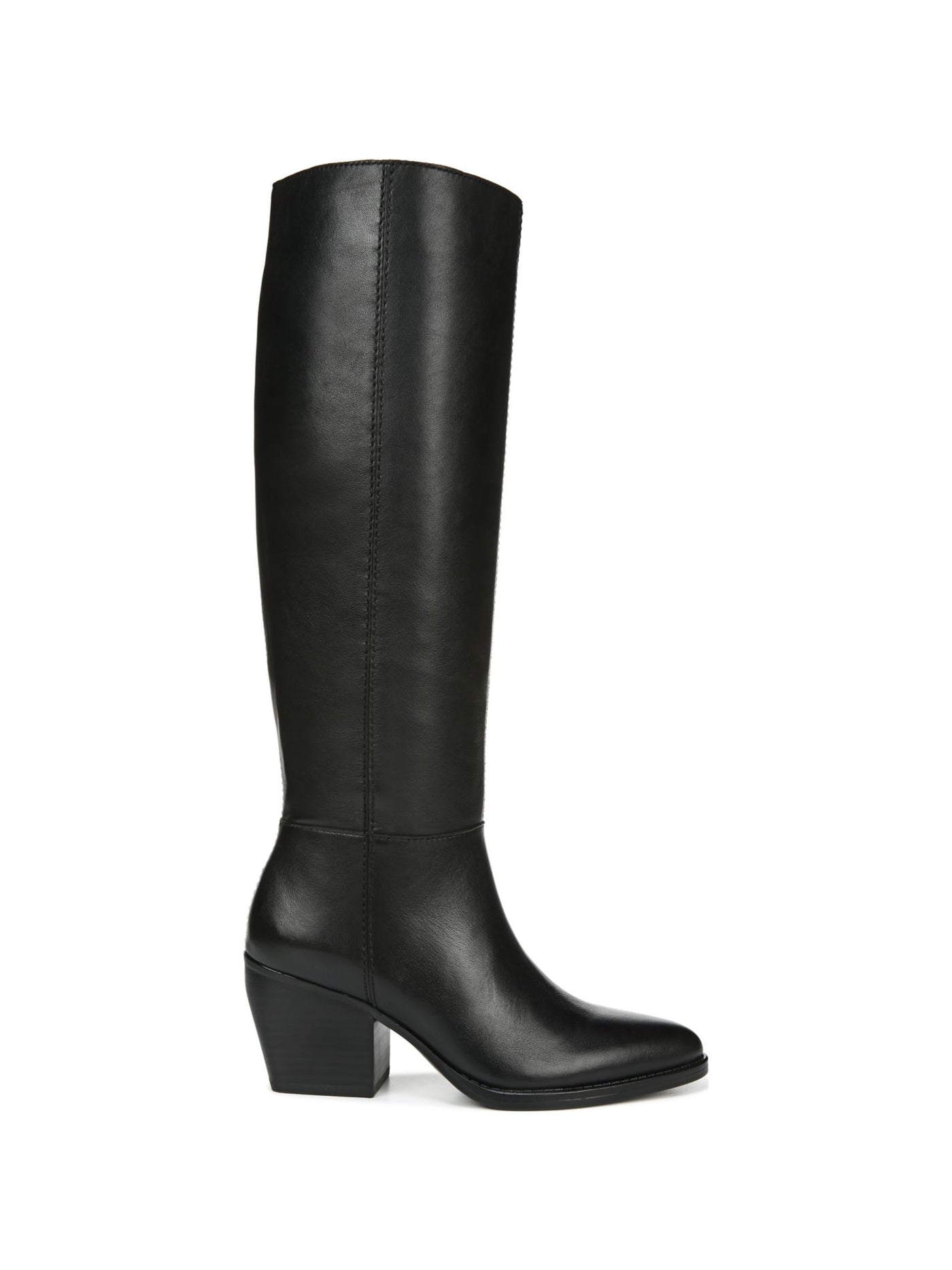 NATURALIZER Womens Black Wide Calf Wide Calf Pointed Toe Stacked Heel Zip-Up Leather Heeled Boots 7.5