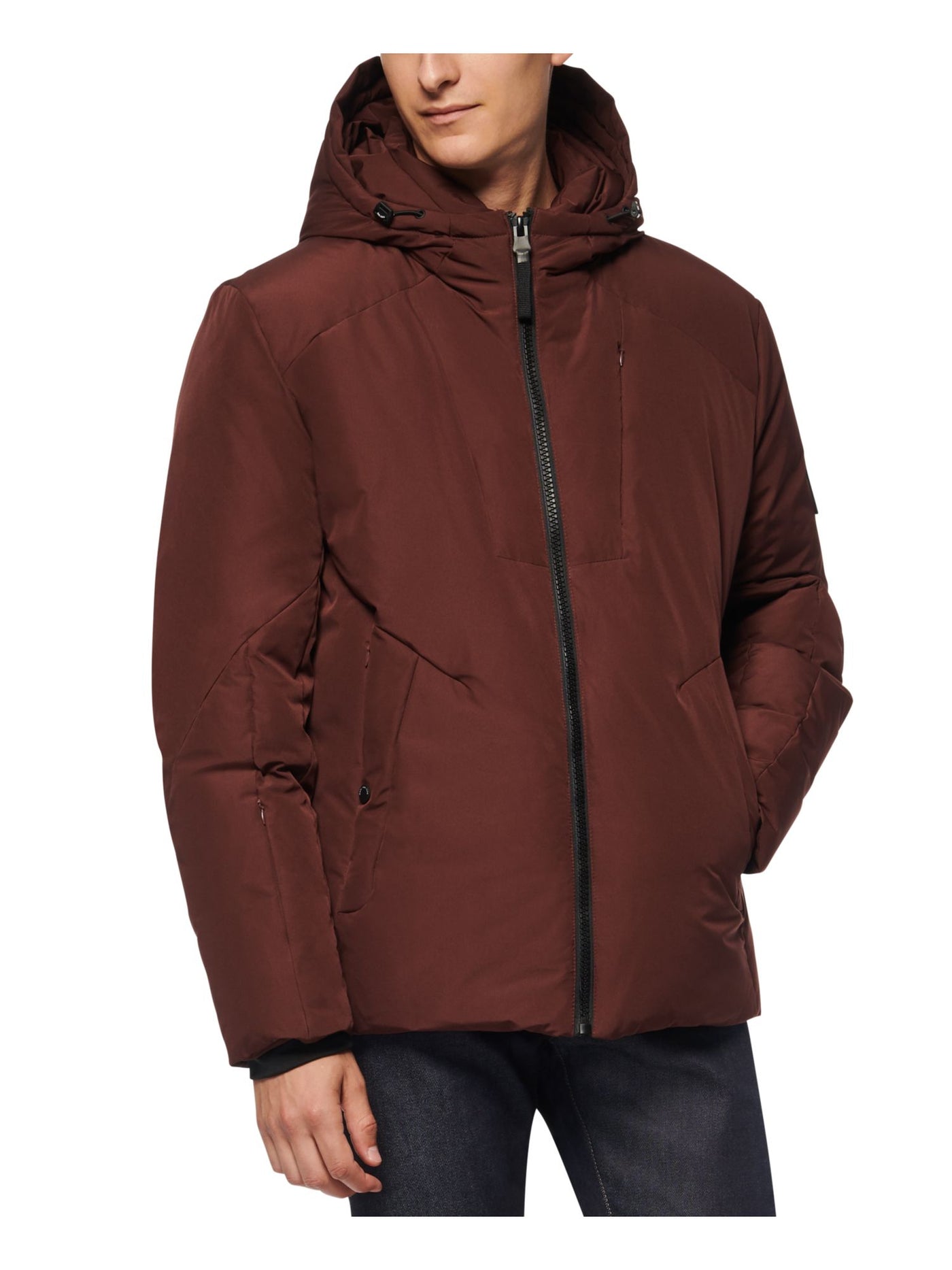 MARC NEW YORK Mens Spalding Burgundy Hooded Jacket M