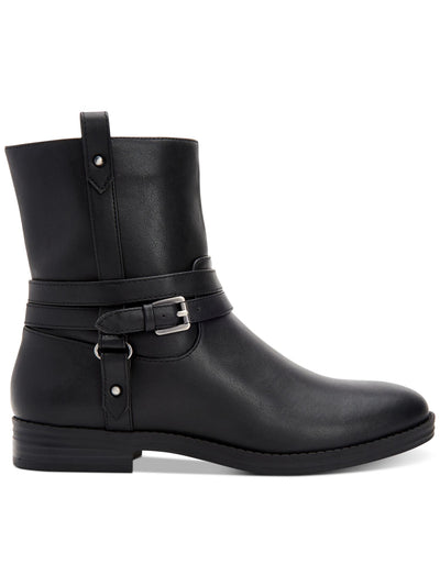 STYLE & COMPANY Womens Black Buckle Accent State Round Toe Block Heel Zip-Up Booties 6 M
