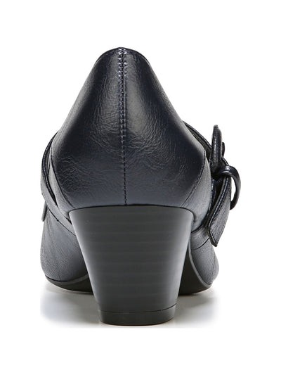 LIFE STRIDE Womens Navy Mary Jane Strap Buckle Accent Rozz Block Heel Slip On Pumps Shoes 9.5 M