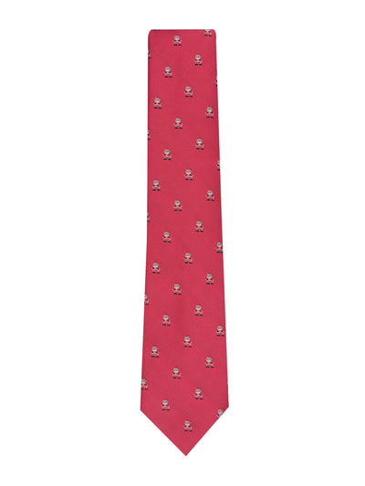 CLUBROOM Mens Red Santa Pattern Classic Neck Tie