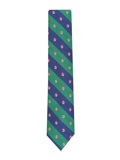 CLUBROOM Mens Hunter Graphic Snowman Stripe Classic Neck Tie