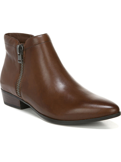 NATURALIZER Womens Brown Zipper Accent Padded Claire Almond Toe Block Heel Zip-Up Booties 7.5 M