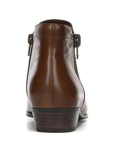 NATURALIZER Womens Brown Zipper Accent Padded Claire Almond Toe Block Heel Zip-Up Booties 7.5 M