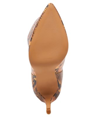 STEVE MADDEN Womens Yellow Snakeskin Padded Kimari Pointed Toe Stiletto Heeled Boots M