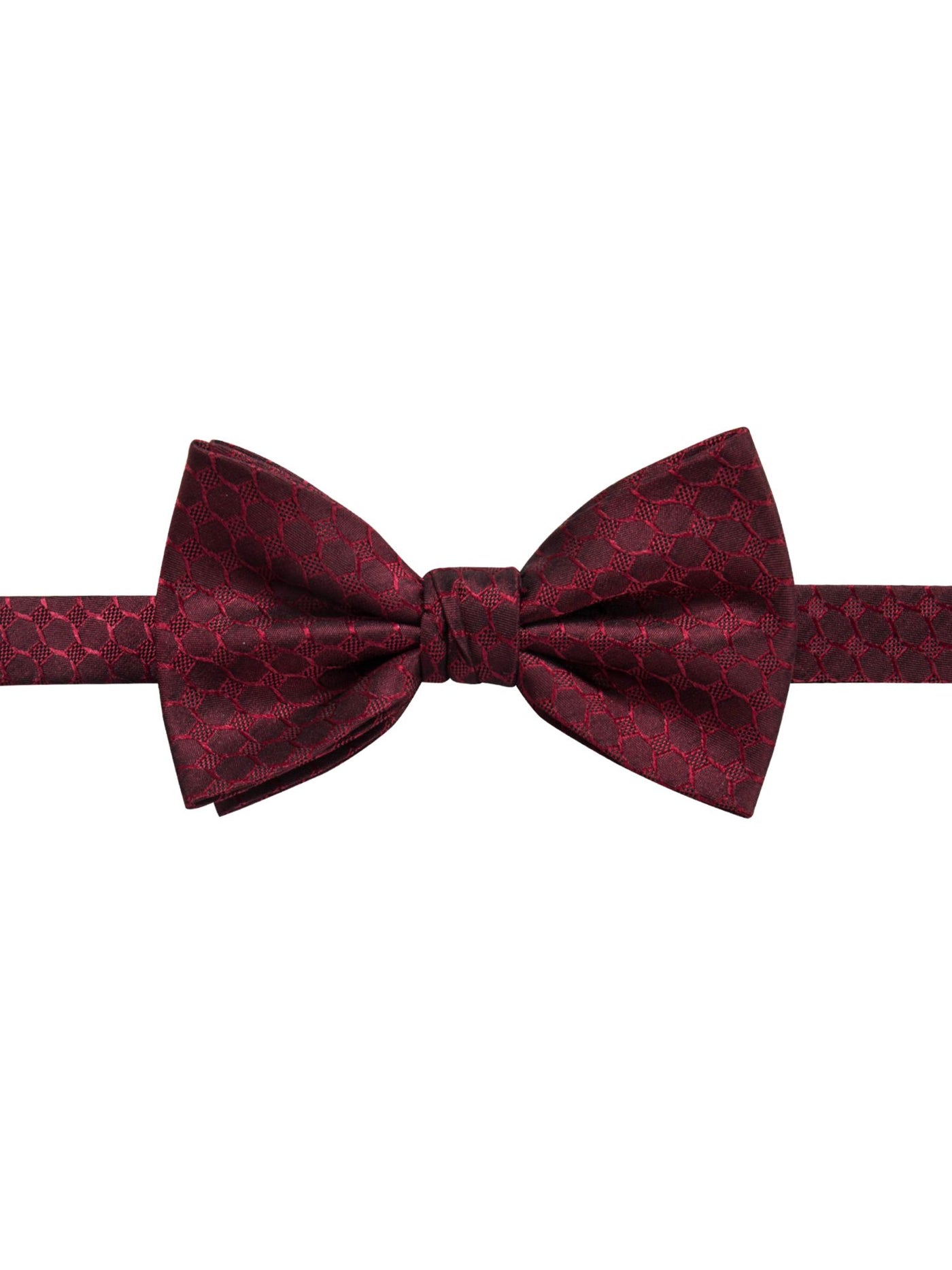 RYAN SEACREST DISTINCTION Mens Maroon Geometric Pre-Tied Silk Bow Tie