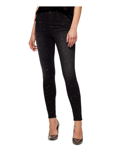 SANCTUARY Womens Black Embellished Skinny Jeans Plus 26W