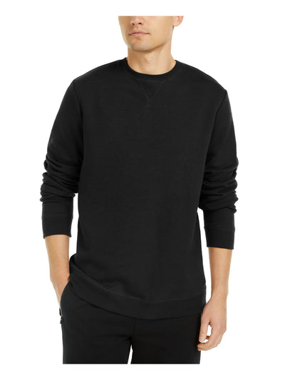 IDEOLOGY Mens Black Long Sleeve Crew Neck Classic Fit Fleece Pullover Sweater M