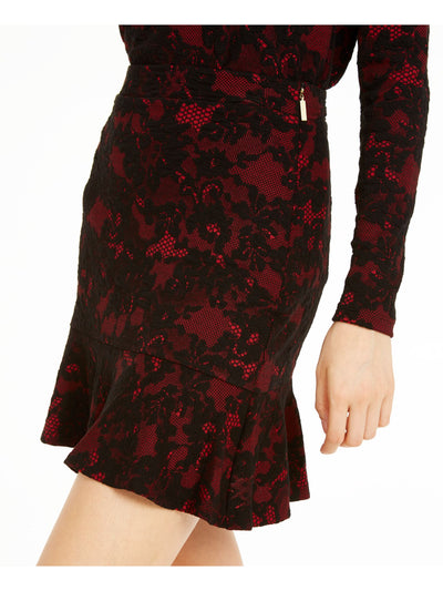 MICHAEL MICHAEL KORS Womens Red Printed Mini Evening A-Line Skirt XL