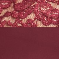 EMERALD SUNDAE Womens Maroon Embellished Spaghetti Strap V Neck Midi Cocktail Hi-Lo Dress