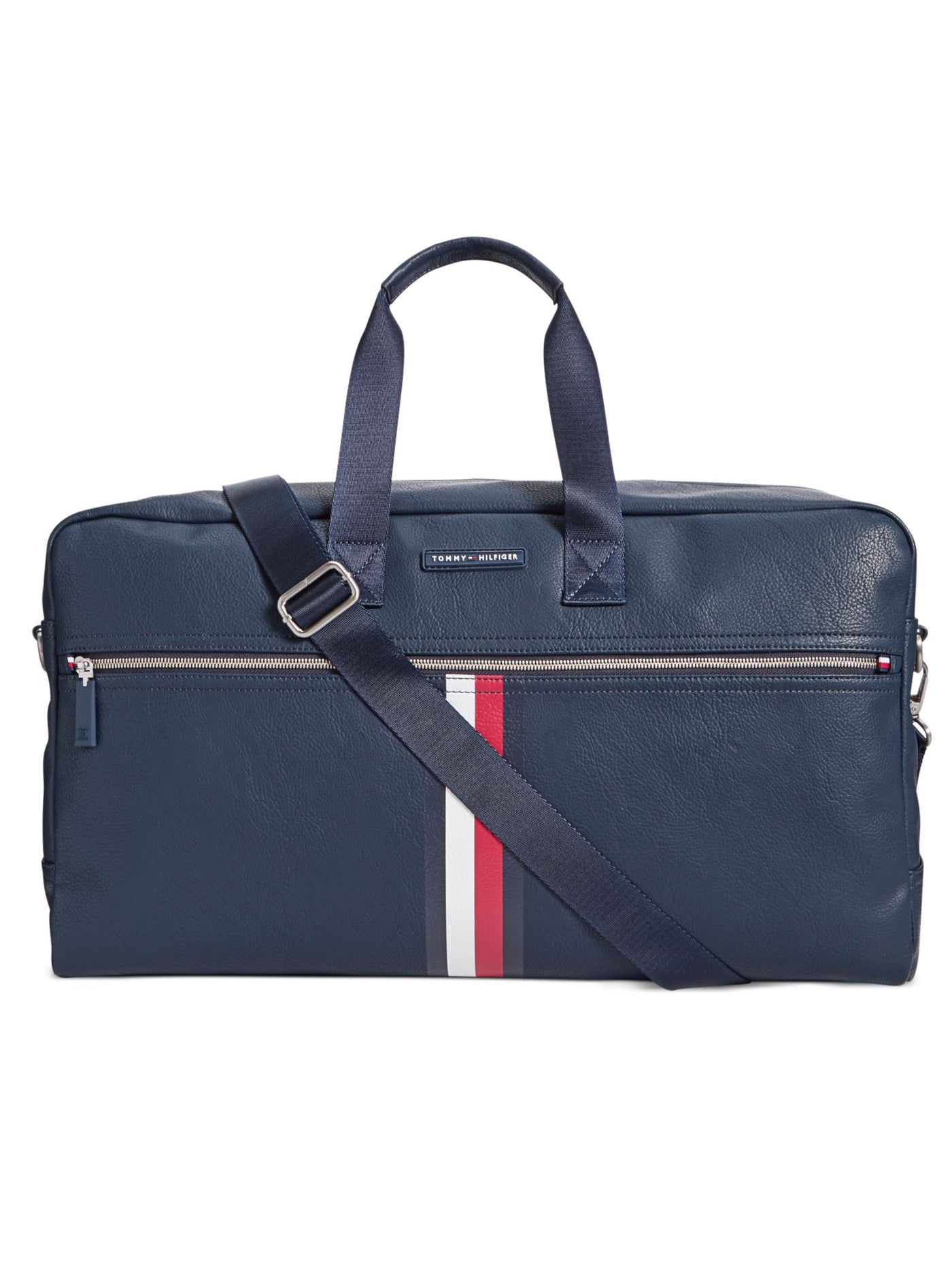 TOMMY HILFIGER Navy Striped Canvas Adjustable Strap Duffle & Weekend Bag