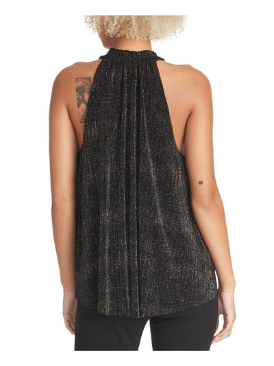 RACHEL ROY Womens Black Pleated Sleeveless Keyhole Top XS