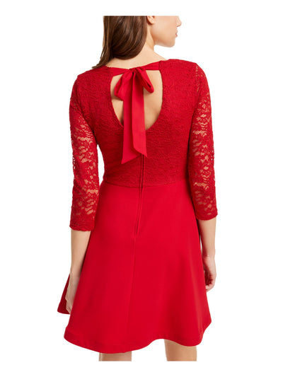 B DARLIN Womens Red 3/4 Sleeve Short Blouson Party Dress 5\6