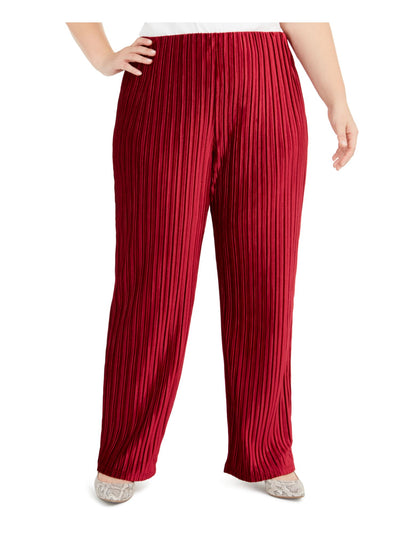 ALFANI Womens Velvet Pull On Stretch Evening Wide Leg Pants