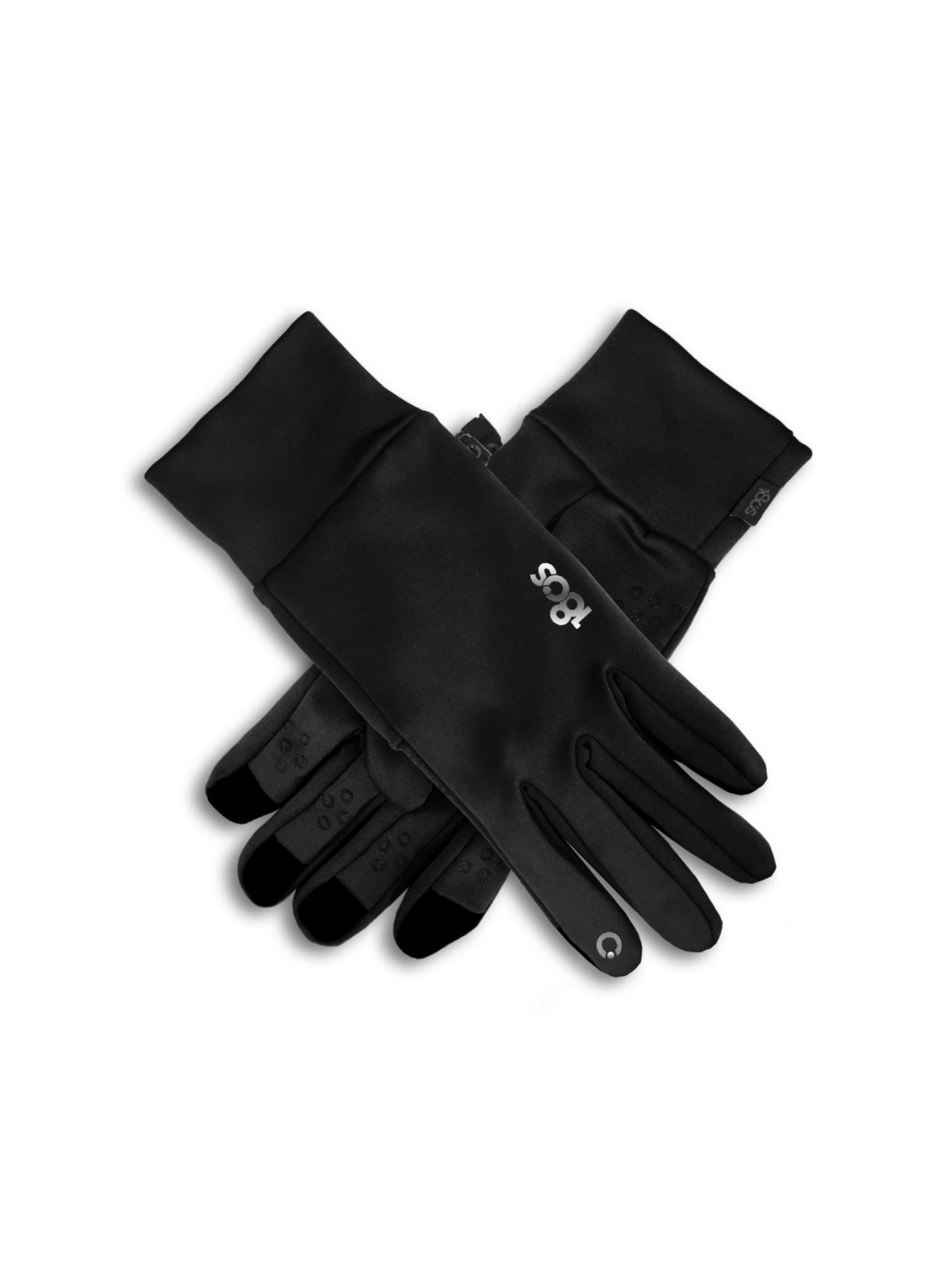 180S Mens Black Polyester Slip On Performer Touchscreen Compatible Winter Cold Weather Gloves S