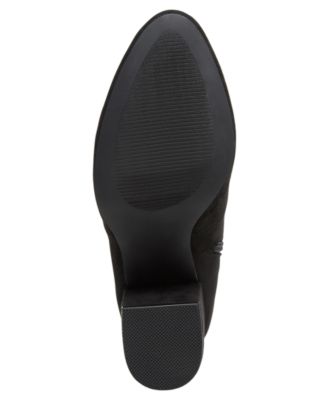 MADDEN GIRL Womens Black Padded Rally Almond Toe Block Heel Zip-Up Booties M