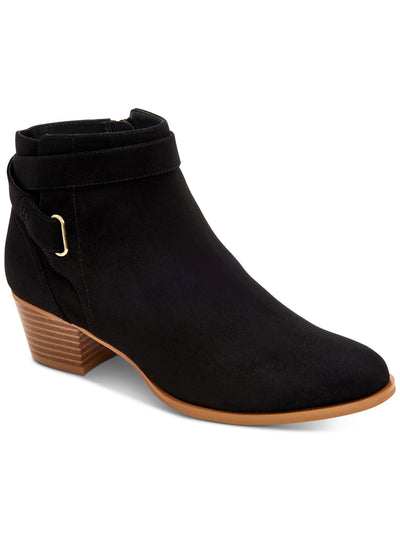GIANI BERNINI Womens Black Ankle Straps Cushioned Buckle Accent Oleesia Round Toe Block Heel Zip-Up Booties 5 M