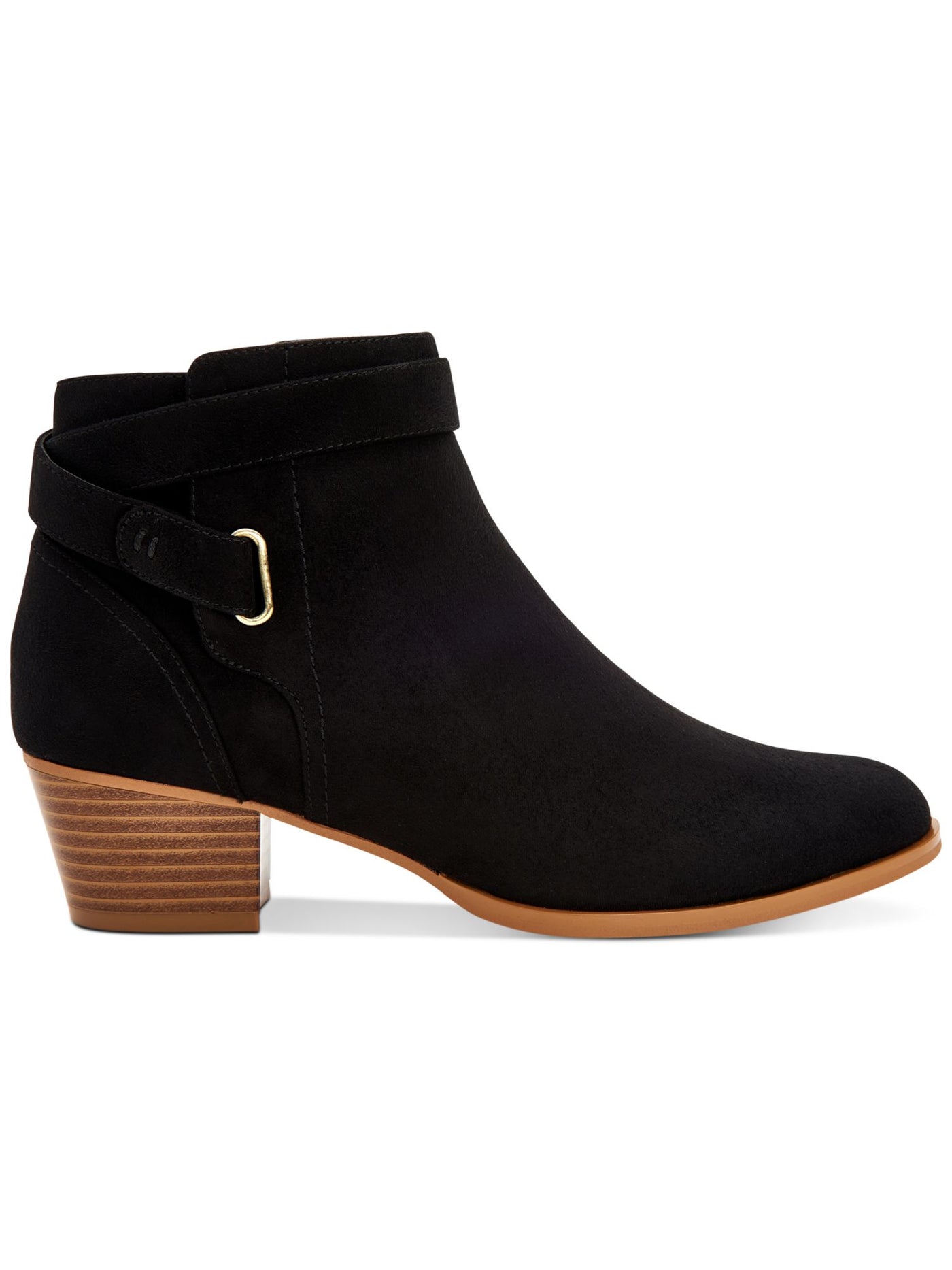 GIANI BERNINI Womens Black Ankle Straps Cushioned Buckle Accent Oleesia Round Toe Block Heel Zip-Up Booties 5 M